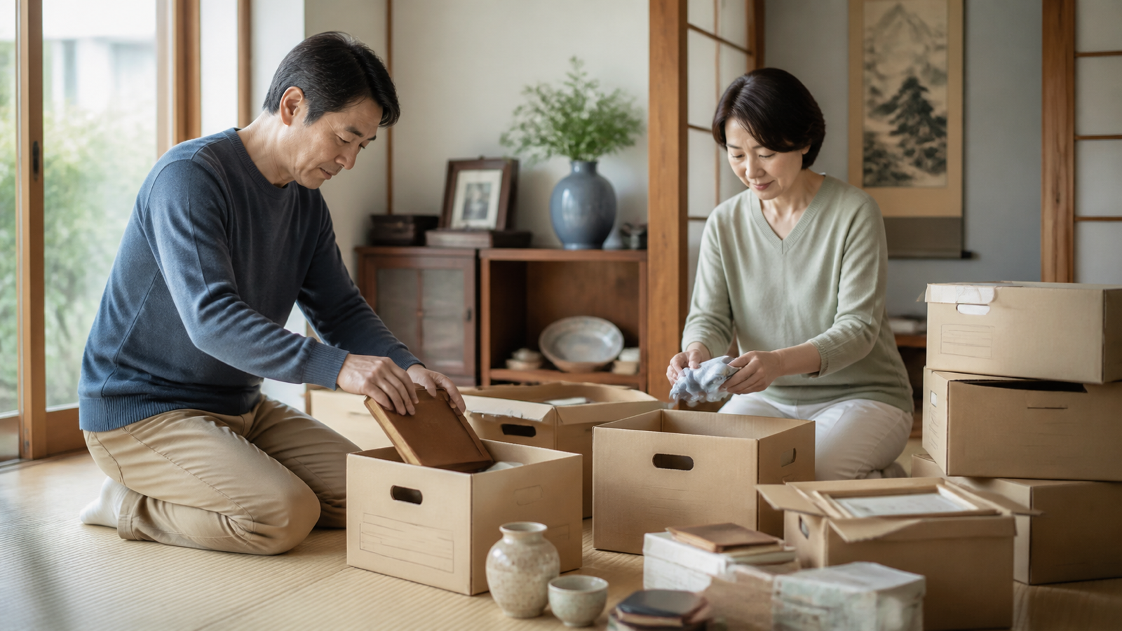 実家の片付けを無理のない範囲で始める家族