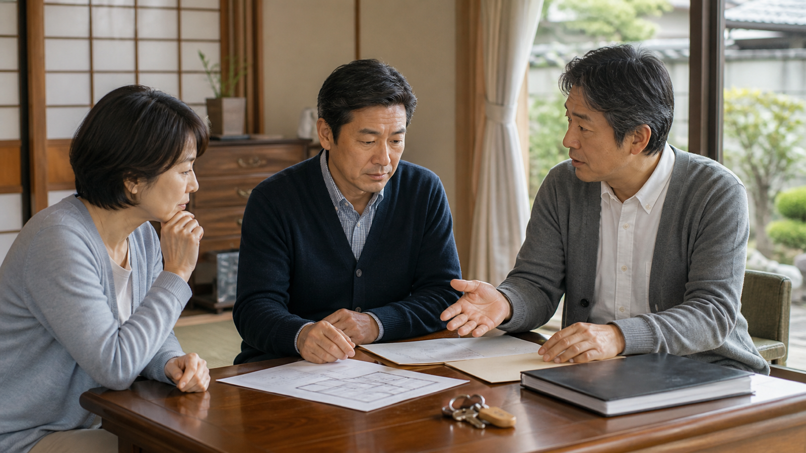 相続した実家のこれからを話し合うきょうだい